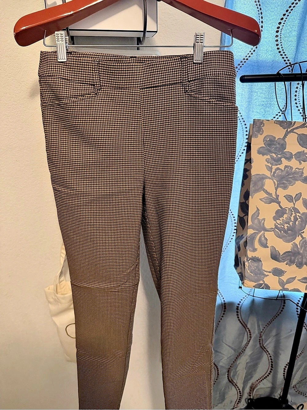 Rafaella Checkered Skinny Pants in Brown & Black Size 6